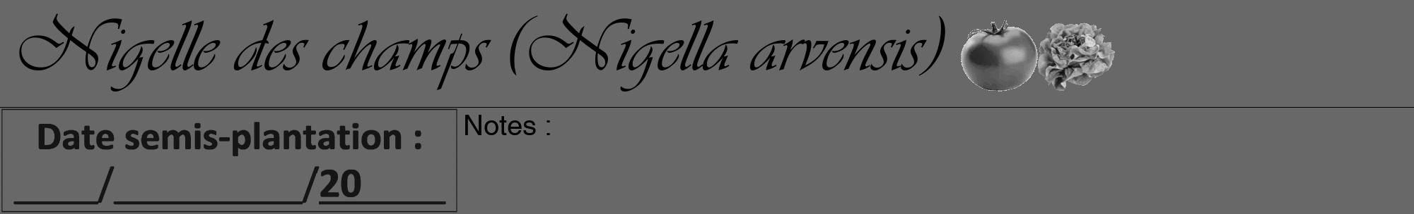 Étiquette de : Nigella arvensis - format a - style noire6viv avec comestibilité simplifiée