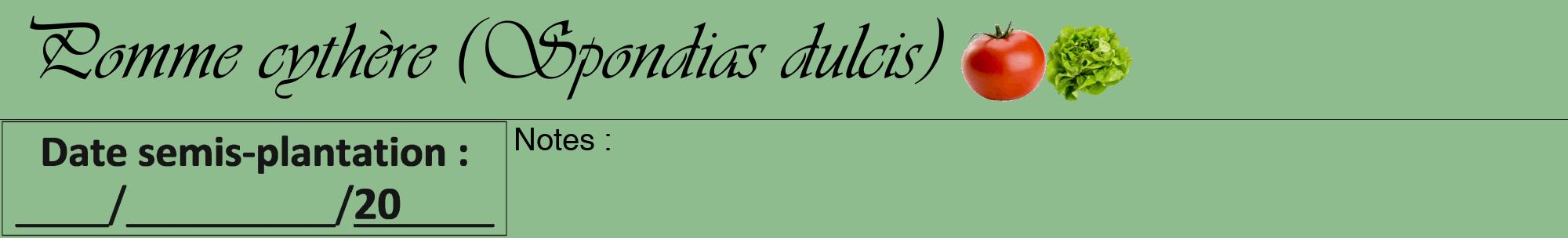 Étiquette de : Spondias dulcis - format a - style noire13viv avec comestibilité simplifiée
