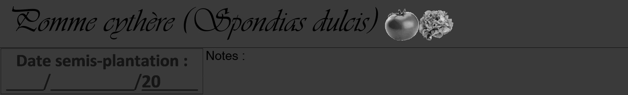 Étiquette de : Spondias dulcis - format a - style noire8viv avec comestibilité simplifiée