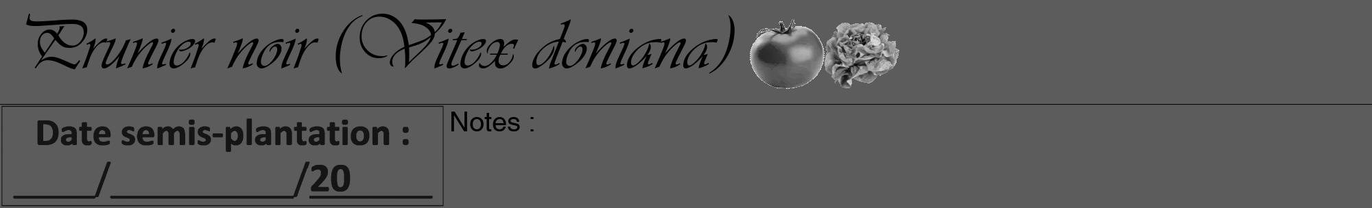 Étiquette de : Vitex doniana - format a - style noire49viv avec comestibilité simplifiée