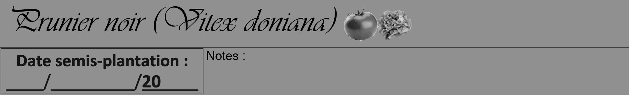 Étiquette de : Vitex doniana - format a - style noire4viv avec comestibilité simplifiée
