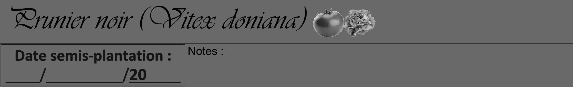 Étiquette de : Vitex doniana - format a - style noire51viv avec comestibilité simplifiée