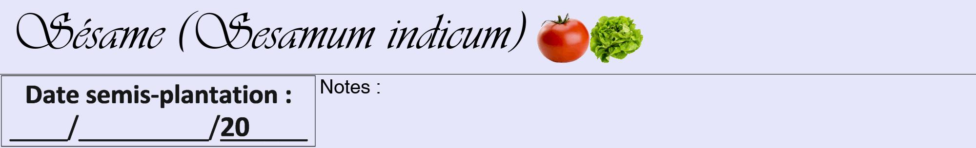 Étiquette de : Sesamum indicum - format a - style noire55viv avec comestibilité simplifiée