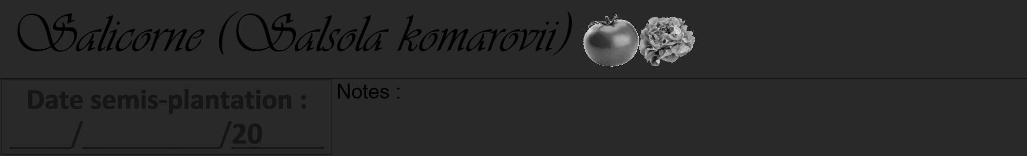 Étiquette de : Salsola komarovii - format a - style noire34viv avec comestibilité simplifiée