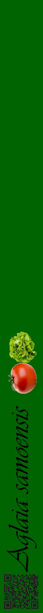 Étiquette de : Aglaia samoensis - format a - style noire8viv avec qrcode et comestibilité simplifiée