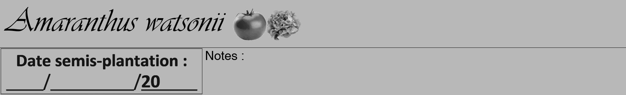 Étiquette de : Amaranthus watsonii - format a - style noire39viv avec comestibilité simplifiée