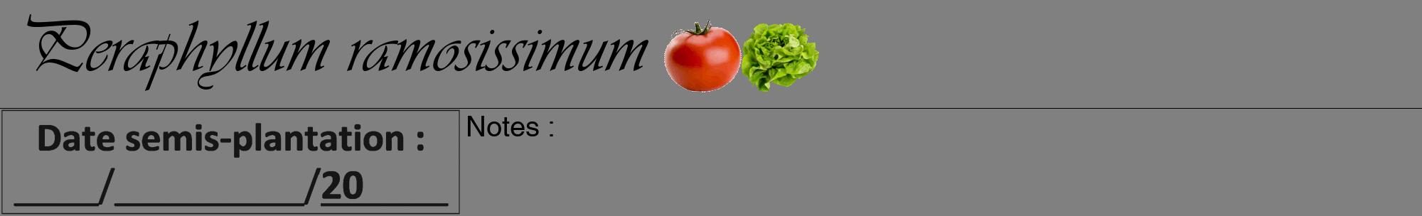 Étiquette de : Peraphyllum ramosissimum - format a - style noire57basiqueviv avec comestibilité simplifiée