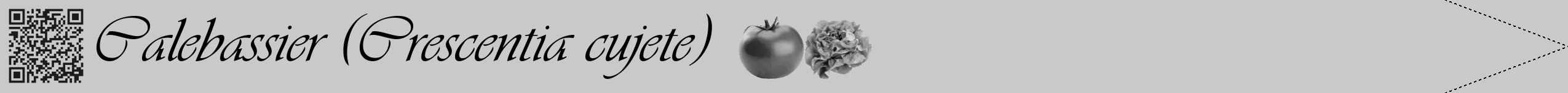 Étiquette de : Crescentia cujete - format b - style noire54simpleviv avec qrcode et comestibilité simplifiée