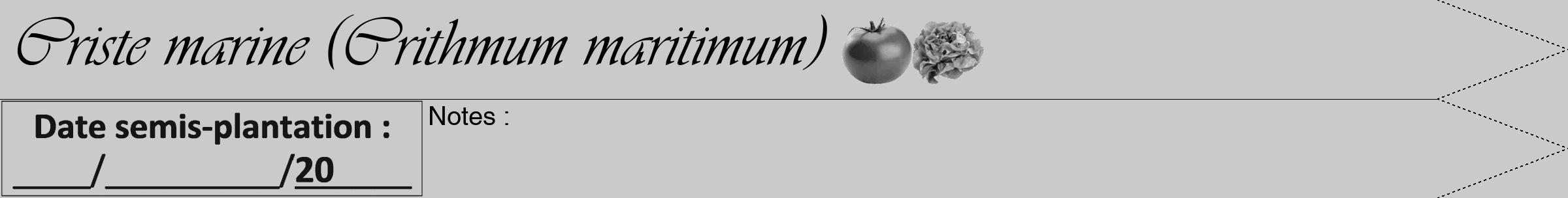 Étiquette de : Crithmum maritimum - format b - style noire21viv avec comestibilité simplifiée