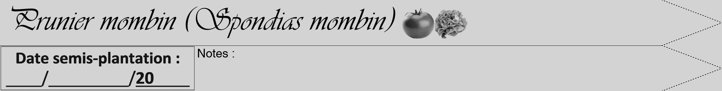 Étiquette de : Spondias mombin - format b - style noire56viv avec comestibilité simplifiée