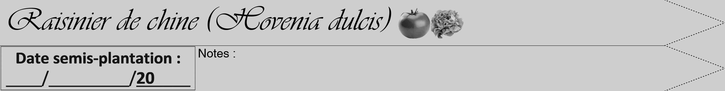 Étiquette de : Hovenia dulcis - format b - style noire17viv avec comestibilité simplifiée