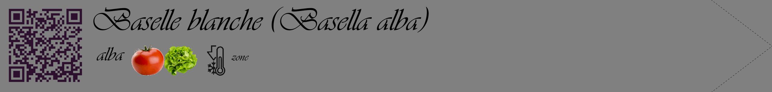 Étiquette de : Basella alba alba - format c - style noire57simple_basique_basiqueviv avec qrcode et comestibilité simplifiée