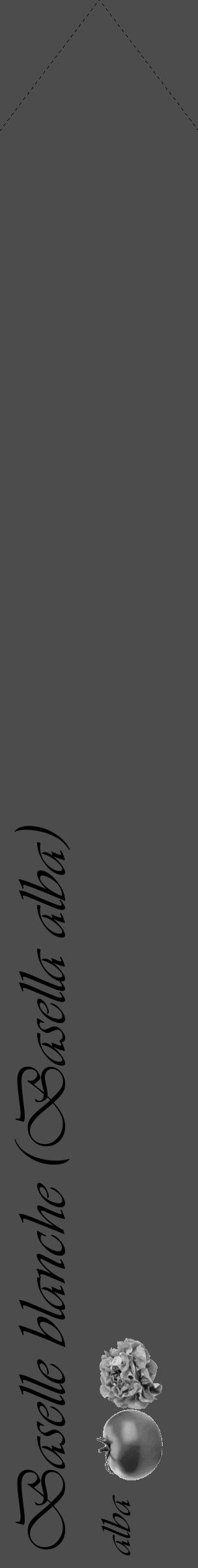 Étiquette de : Basella alba alba - format c - style noire27_simple_simpleviv avec comestibilité simplifiée - position verticale