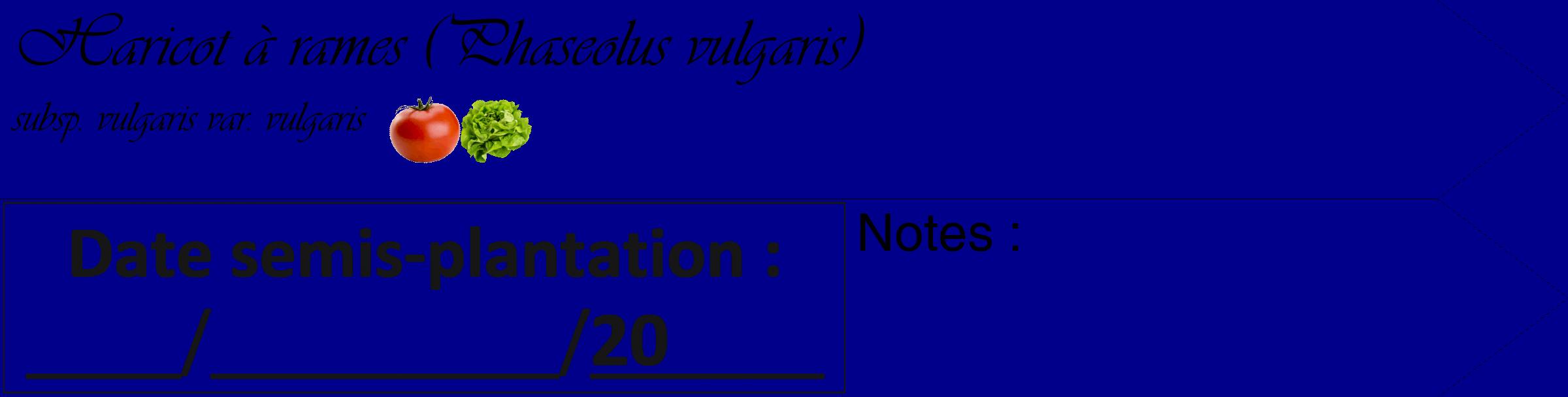 Étiquette de : Phaseolus vulgaris subsp. vulgaris var. vulgaris - format c - style noire7simple_basique_basiqueviv avec comestibilité simplifiée