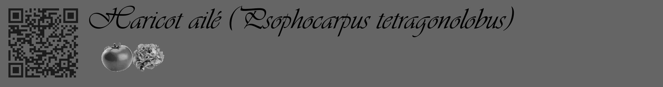 Étiquette de : Psophocarpus tetragonolobus - format c - style noire32_basique_basiqueviv avec qrcode et comestibilité simplifiée