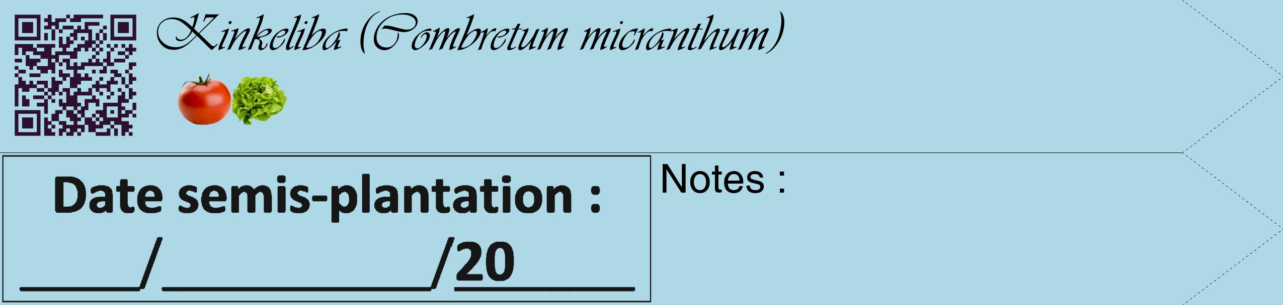 Étiquette de : Combretum micranthum - format c - style noire0_simple_simpleviv avec qrcode et comestibilité simplifiée