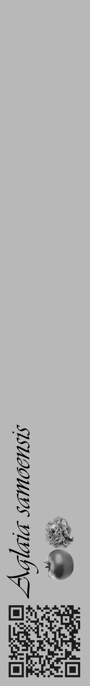 Étiquette de : Aglaia samoensis - format c - style noire39_basique_basiqueviv avec qrcode et comestibilité simplifiée - position verticale