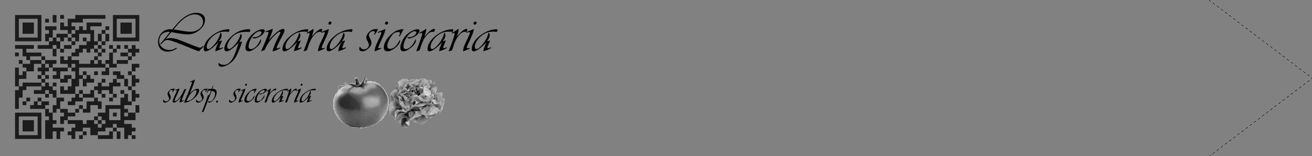 Étiquette de : Lagenaria siceraria subsp. siceraria - format c - style noire50simple_basique_basiqueviv avec qrcode et comestibilité simplifiée