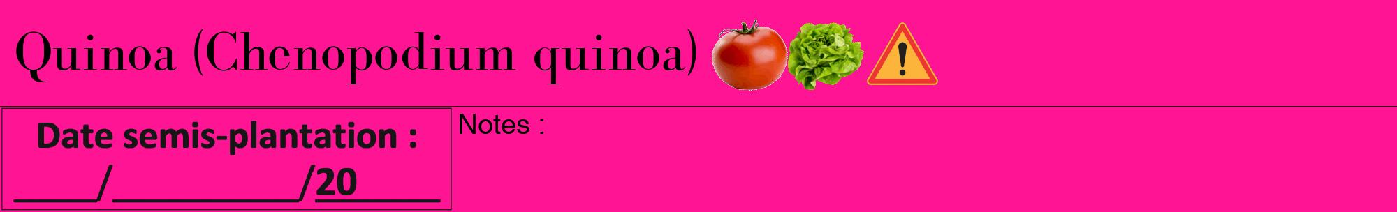 Étiquette de : Chenopodium quinoa - format a - style noire43bod avec comestibilité simplifiée
