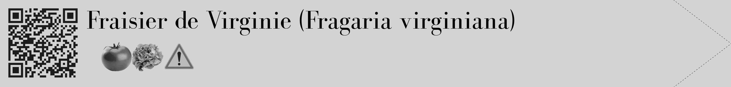 Étiquette de : Fragaria virginiana - format c - style noire56_simple_simplebod avec qrcode et comestibilité simplifiée