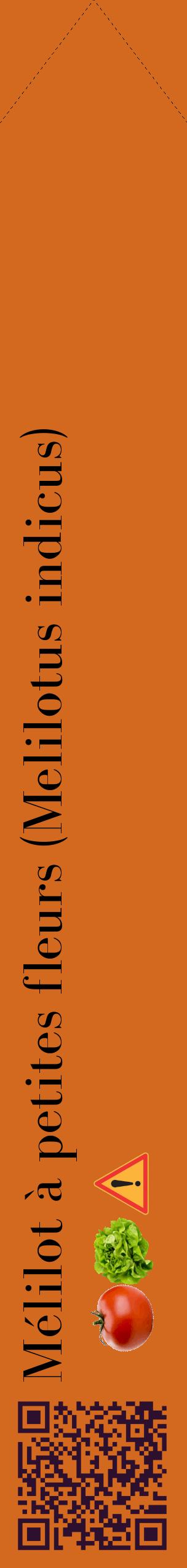 Étiquette de : Melilotus indicus - format c - style noire31_simplebod avec qrcode et comestibilité simplifiée