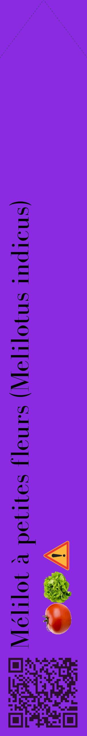 Étiquette de : Melilotus indicus - format c - style noire49_simplebod avec qrcode et comestibilité simplifiée