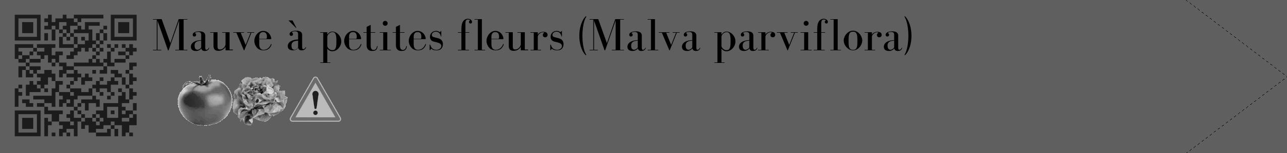 Étiquette de : Malva parviflora - format c - style noire10_simple_simplebod avec qrcode et comestibilité simplifiée