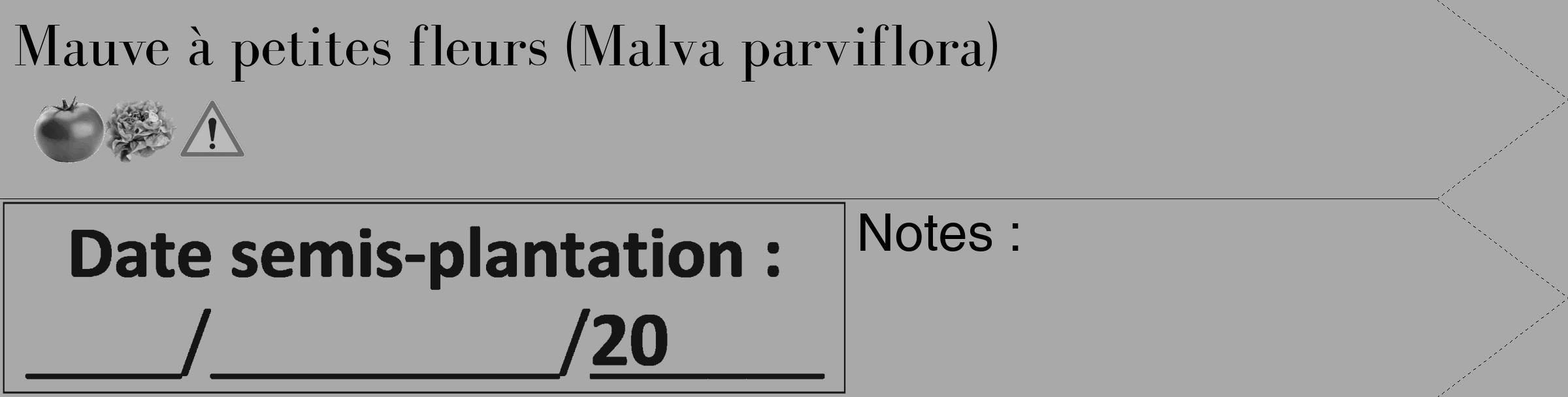 Étiquette de : Malva parviflora - format c - style noire13_simple_simplebod avec comestibilité simplifiée