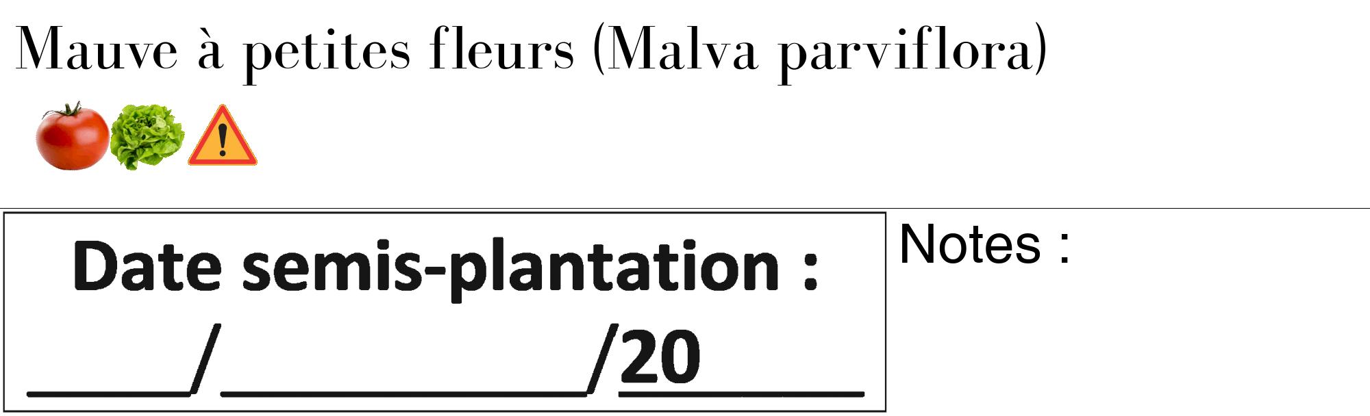 Étiquette de : Malva parviflora - format c - style noire60_basique_basiquebod avec comestibilité simplifiée