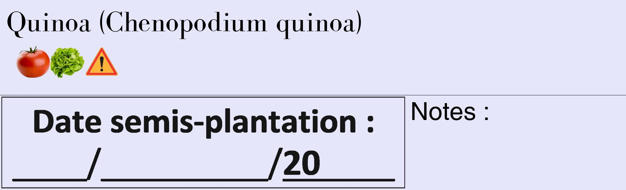 Étiquette de : Chenopodium quinoa - format c - style noire55_basique_basiquebod avec comestibilité simplifiée