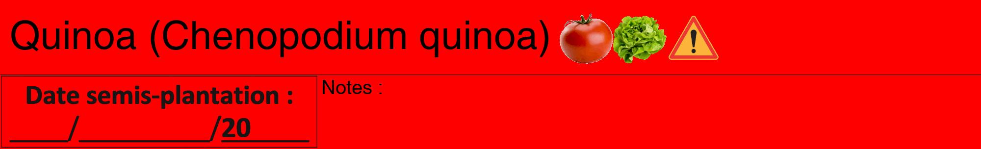 Étiquette de : Chenopodium quinoa - format a - style noire27hel avec comestibilité simplifiée