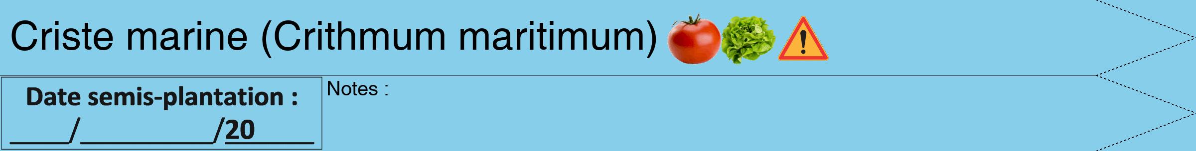 Étiquette de : Crithmum maritimum - format b - style noire1hel avec comestibilité simplifiée
