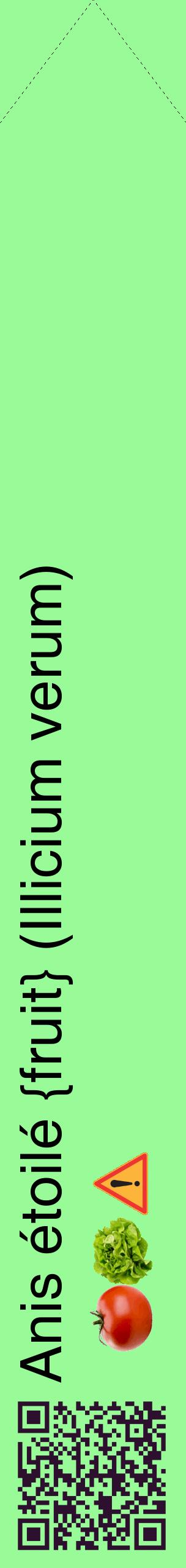 Étiquette de : Illicium verum - format c - style noire14_simplehel avec qrcode et comestibilité simplifiée