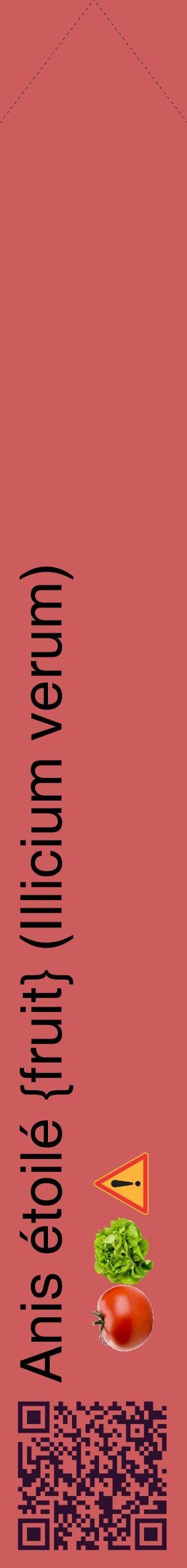 Étiquette de : Illicium verum - format c - style noire35_simplehel avec qrcode et comestibilité simplifiée