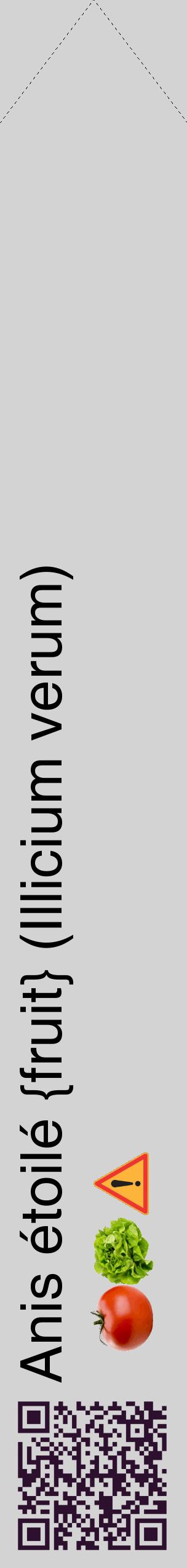 Étiquette de : Illicium verum - format c - style noire56_simplehel avec qrcode et comestibilité simplifiée