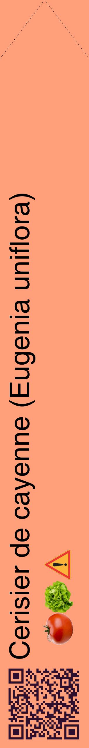 Étiquette de : Eugenia uniflora - format c - style noire39_simplehel avec qrcode et comestibilité simplifiée
