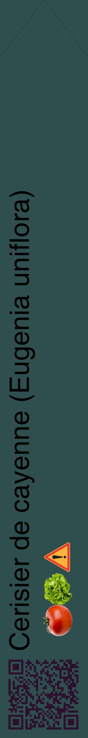 Étiquette de : Eugenia uniflora - format c - style noire58_simplehel avec qrcode et comestibilité simplifiée