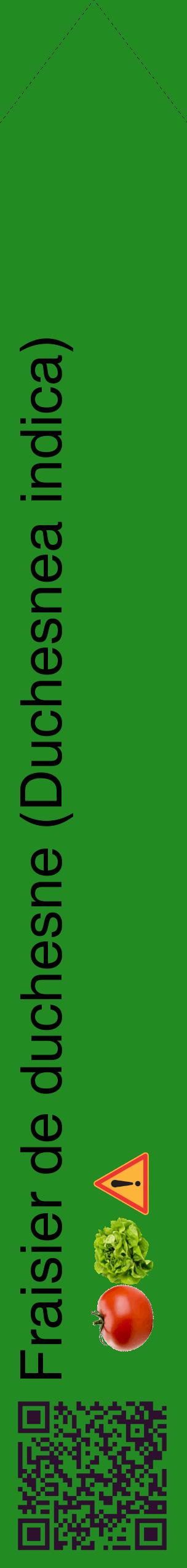 Étiquette de : Duchesnea indica - format c - style noire10_simplehel avec qrcode et comestibilité simplifiée