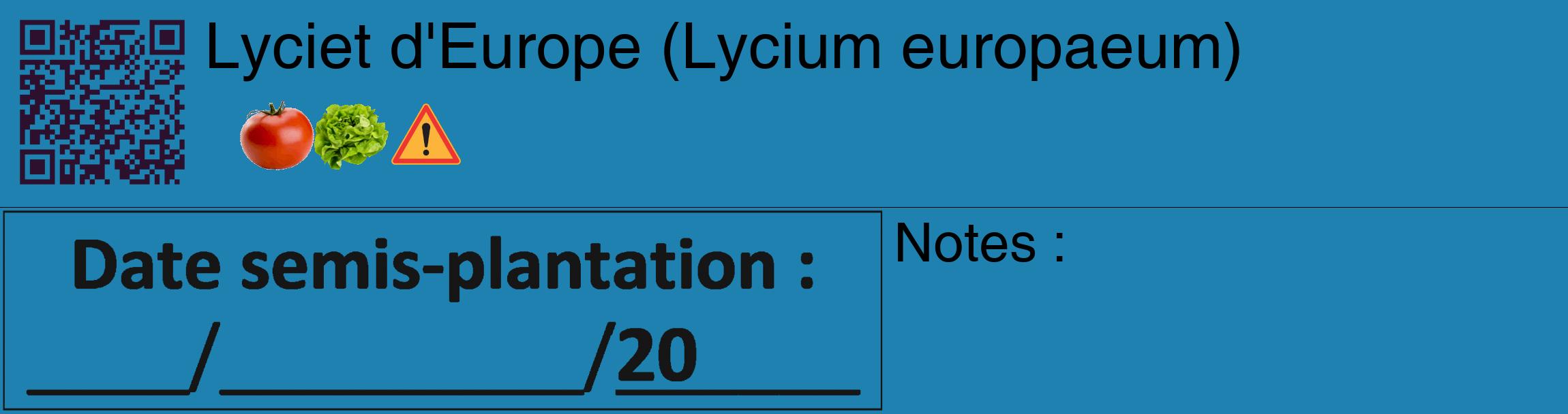 Étiquette de : Lycium europaeum - format c - style noire6_basique_basiquehel avec qrcode et comestibilité simplifiée