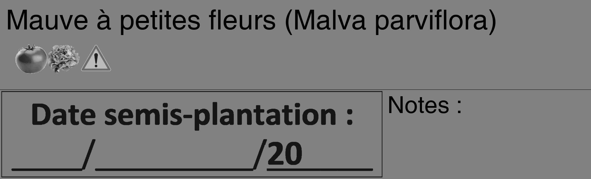 Étiquette de : Malva parviflora - format c - style noire50_basique_basiquehel avec comestibilité simplifiée
