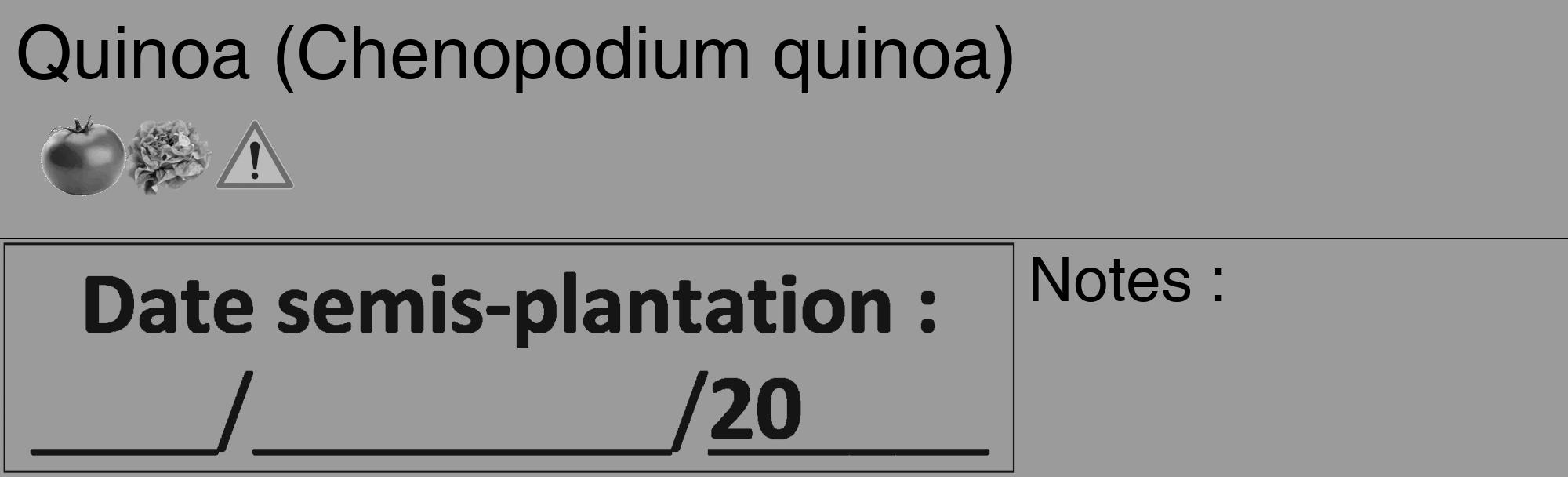 Étiquette de : Chenopodium quinoa - format c - style noire52_basique_basiquehel avec comestibilité simplifiée