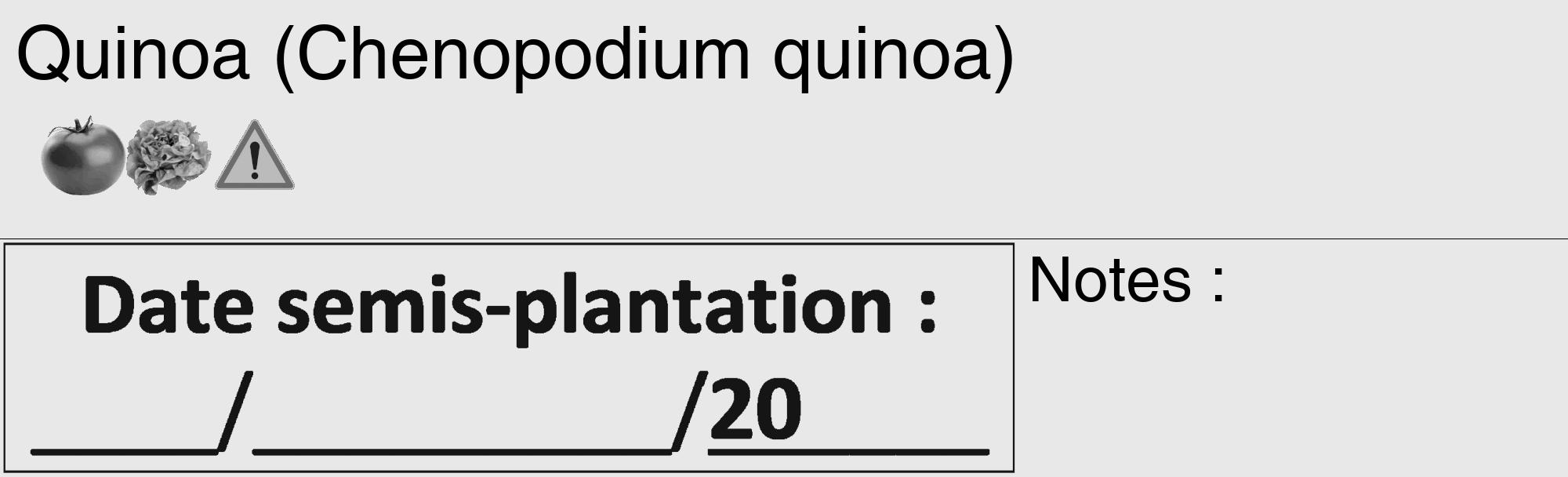 Étiquette de : Chenopodium quinoa - format c - style noire55_basique_basiquehel avec comestibilité simplifiée