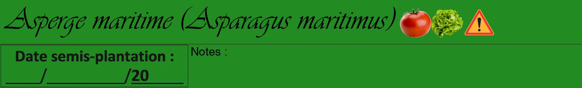 Étiquette de : Asparagus maritimus - format a - style noire10viv avec comestibilité simplifiée