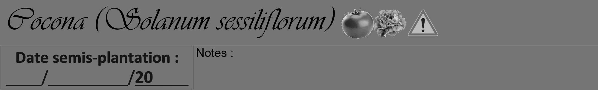Étiquette de : Solanum sessiliflorum - format a - style noire5viv avec comestibilité simplifiée