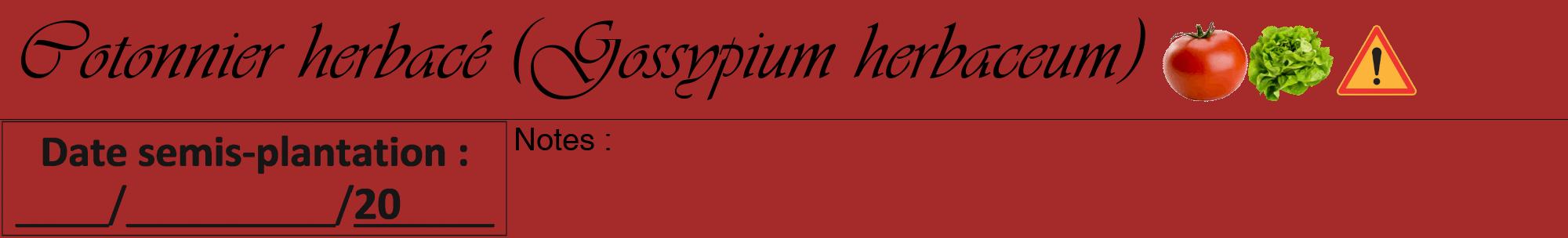 Étiquette de : Gossypium herbaceum - format a - style noire33viv avec comestibilité simplifiée