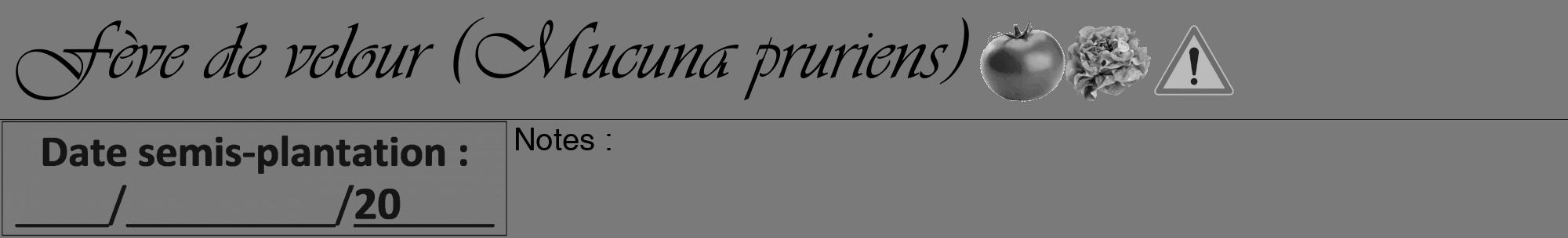 Étiquette de : Mucuna pruriens - format a - style noire3viv avec comestibilité simplifiée