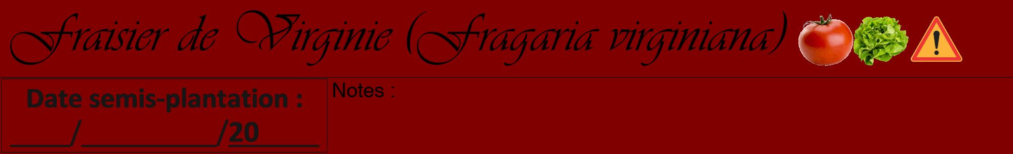 Étiquette de : Fragaria virginiana - format a - style noire29viv avec comestibilité simplifiée