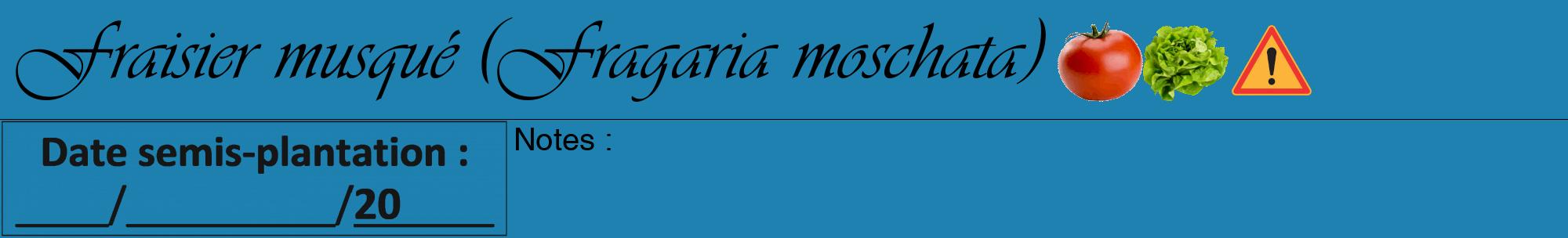 Étiquette de : Fragaria moschata - format a - style noire6viv avec comestibilité simplifiée