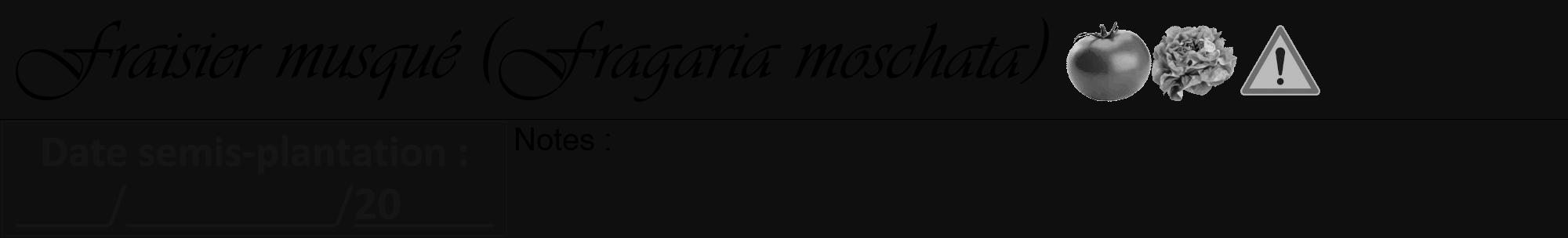 Étiquette de : Fragaria moschata - format a - style noire7viv avec comestibilité simplifiée
