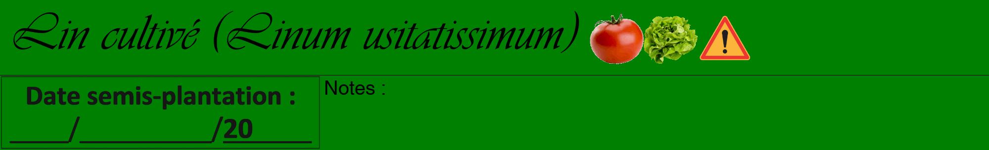 Étiquette de : Linum usitatissimum - format a - style noire9basiqueviv avec comestibilité simplifiée
